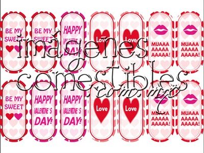 Planillas con imágenes comestibles de 14 de febrero para Paletas Magnun Planillas con imágenes comestibles de 14 de febrero para Paletas Magnun